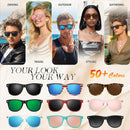 Sunier Polarized Sunglasses Men Women, Black Retro Square 100% UV400 Shades | A09-white Smoke ( Non Mirrored) | A Black Blue — 6