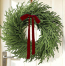 26 Inch Real Touch Norfolk Pine Wreath Christmas Decorations for Front Door, Fake Plants Green Christmas Wreath Home Decor, Xmas Decor Indoor Outdoor for Mantel Fireplace Wall Holiday Winter Decor — 1