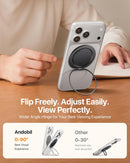andobil [2026 Ultra-Thin] Magnetic Phone Ring Grip Stand for MagSafe, Black photo 6