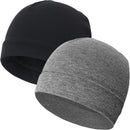 vidsel 100% Cotton Skull Caps Beanie Night Cap Sleep Hats for Men Women - 2 Black & Light Grey — 1