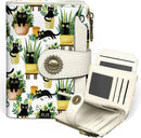 Icycay Cat Small Wallet Women RFID Blocking Bifold Cute Credit Card Holder - Cat Plant — 1
