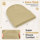 ZOORON Beanie for Men Women Slouchy Winter Beanie Hats Cuffed Skull Caps - 1pack-beige — 2