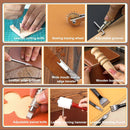 Leather Working Tools, Practical Leather Craft Kit with Carving Sewing Punching Cutting and Other Sanding Tools for Crafting, Repair DIY Projects | silver | 35PCS — 2