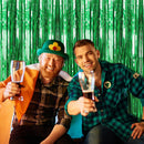 20 Pack Green Streamers Backdrop Jungle Party Decorations Foil Fringe Backdrop Curtains Photo Booth Backdrop for Birthday Dinosaur Animal St Patrick's Day Football Christmas Party Decorations | 39.4"w X 78.7"l (Pack of 20) — 3