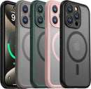 ImpactStrong Magnetic Guard Designed for iPhone 15 Pro Max Case [Camera Protection] [Military Grade Drop Tested] [Compatible with MagSafe] Slim Translucent Matte Phone Case (6.7") - Black — 7