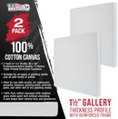 U.S. Art Supply 36"x36" Stretched Canvas for Painting, Gallery Depth 2-Pack | 36" x 36" — 2