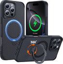 Designed for iPhone 16 Pro Max Case with Stand, Black photo 1