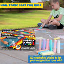 JOYIN 120 PCS Sidewalk Chalks for Kids Giant Box Non-toxic Jumbo Colored Washable Sidewalk Chalk for Toddlers in 10 Colors — 3