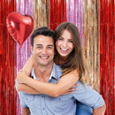 Voircoloria Valentine Foil Fringe Backdrop Curtains,3.3x8.2ft, 3 Pack | 64 Red Champion and Pink — 7