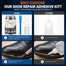 4OZ Clear Shoe Repair Glue Kit, Heavy Duty Waterproof Flexible Sole Adhesive with Silicone Spreader, 2 Sandpaper… — 2