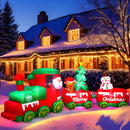 10.7 FT Christmas Inflatables Train with Santa Claus Reindeer Snowman Christmas Tress Built-in LED Lights Blow Up Christmas Decor for Christmas Party Holiday Outdoor Garden Lawn Yard Decorations — 1