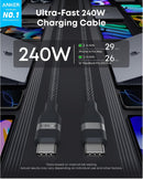 Anker Nano USB C to USB C Cable, 240W Fast Charging Cable (Black, 6ft) 2