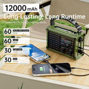 Solar Radio Emergency Hand Crank 12000mAh with Clear Signal | Army Green — 7