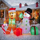 COOLWUFAN 6 FT Christmas Decorations Outdoor Inflatables Gingerbread Man Snowman Blow Up Yard Decor, Outdoor Inflatables Decorations with Rotating LED Light for Garden Patio Lawn Holiday Party Xmas — 2