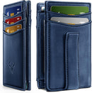 BULLIANT Magnetic Slim Leather Pocket Wallet Money Clip For Men 12Cards - Alaska Leather - Purplish Blue — 1