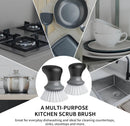 MR.SIGA Dish Scrub Brush, Palm Brush Dish Scrubber, Gray, Pack of 2 — 4