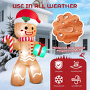 Christmas Inflatable Gingerbread Man, Blow Up Holiday Party Decor with Build-in LED Lights, Waterproof Inflatable Christmas Decorations for Outdoor Roof Yard Lawn Garden Indoor (Brown, 8FT) — 5