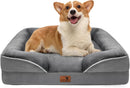 Spotted Play Orthopedic Dog Bed with Sides - Dog Sofa Beds for Medium Dogs, Supportive Foam Pet Couch Bed with Washable Removable Cover, Waterproof Lining and Non-Slip Bottom, Grey - M — 1