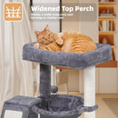 YOUPET Cat Tree with Cat Scratching Post for Indoor Cats, Cat Tower with Scratching Board and Playful Toy Balls, Cat Tree Tower with Cozy Hammock,Grey — 5