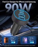 USB C Car Charger, 4-Port 90W Super Fast Charging Cigarette Lighter Adapter photo 2