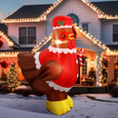 Ceenna 5 ft Large Lighted Christmas Inflatable Chicken Decor, Claus Hen — 1