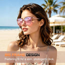Polarized Sunglasses Womens Trendy Mirrored Shades UV400 Protection | A7. White Leopard Frame/Gray Polarized Lens — 2