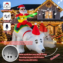 7FT Christmas Inflatable Santa Claus Riding Bear with Shaking Head and LED Lights,Christmas Blow up Yard Decorations with Recording function and Music for Xmas Holiday Party Indoor Garden Lawn — 3