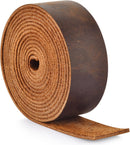 Leather Strap, 1 Inch Wide Flat Genuine Leather Strips for Crafts | DK Brown — 1