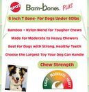 SPOT Bam-Bones Plus T Bone – Bamboo Fiber & Nylon Dog Chew Toy for Moderate to…