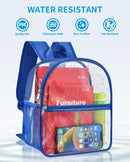 Paxiland Clear Backpack Stadium Approved, 12x10.5x6 Inches Clear Bag | Blue-standard — 5