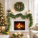 N&T NIETING 15FT Christmas Norfolk Pine Pre-Lit Garland with 125 LED Lights Real Touch Prelit Garland Christmas Greenery Garland for Table Mantle Fireplace Stairs Indoor Outdoor Xmas Decorations — 2