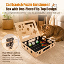Cat Scratch Puzzle Enrichment Box, Wooden Interactive Toy for Indoor Cat — 3