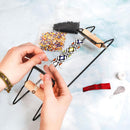 The Beadsmith Metal Bead Loom Kit, Includes Loom (12.5" x 2.5" x 3"), Thread, Needles, and 18 Grams Glass Beads for… — 2