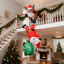 8FT Hanging Inflatable Christmas Climbing Santa & Reindeer Decor — 2