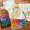 Shuttle Art Watercolor Paint Set, 48 Colors Watercolor Paint Pan Set with 3 Paint Brushes for Beginners, Artists, Kids & Adults for Painting, Journaling, Calligraphy Practice | 1 Count (Pack of 1) — 2