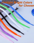 Teskyer Shoe Laces for Sneakers, 4 Pairs Flat Shoelaces | White — 5