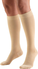 Truform 20-30 mmHg Compression Stockings for Men and Women, Knee High Length, Closed Toe | Beige | Medium (1 Pair) | Classic Knit — 1