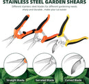 EWPJDK 3 Pack Garden Pruning Shears Scissors Clippers Stainless Steel | Yellow Orange — 2
