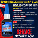 ALECPEA 20g Black CA Glue, Medium 500CPS Cyanoacrylate Super Glue — 6
