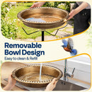 VIVOHOME Oval Bird Bath for Outside with Metal Ground Stake, Copper