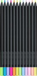 Faber-Castell Black Edition Colored Pencils, Neon & Pastel Colors | Neon + Pastel | 12 Count (Pack of 1) — 3