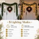 N&T NIETING 9FT Christmas Norfolk Pine Pre-Lit Garland with 70 LED Lights Real Touch Prelit Garland Christmas Greenery Garlands for Table Mantle Fireplace Stairs Indoor Outdoor Xmas Decorations — 3