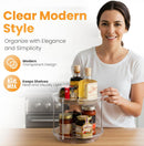 Oizeir 2 Tier Lazy Susan Organizer for Cabinet, Clear Acrylic Rotating Spice Rack Turntable for Kitchen, Pantry, Countertop, Bathroom, Vanity – Double Tier Storage Carousel with Metal Supports — 6
