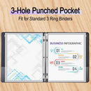 Antner 8 Pack Clear Letter Size Binder Pockets 3 Ring Binder Zipper Pouch Document Organizer, Waterproof PVC 3-Hole Loose Leaf File Bags Insert Sleeves Page Sheet Protectors Business Office Supplies — 4