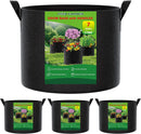 FEED GARDEN 7 Gallon Grow Bags 4 Pack – 300G Thickened Non-Woven Fabric Pots Double-Stitched Handles, Breathable Drainage Planters for Peppers,Tomatoes, Strawberries & Flowers, Indoor Outdoor — 1