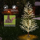 6FT Lighted Birch Tree with 1300 LED Lights, Twinkle Light Brown Christmas Tree with Timer IP44 Waterproof for Indoor Outdoor Festival Wedding Party Christmas Decorations — 6