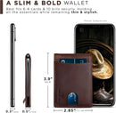 SERMAN BRANDS RFID Blocking Slim Bifold Genuine Leather Minimalist Front Pocket Wallets for Men with Money Clip Thin Mens — 6