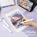 Ohuhu Alcohol Markers 104 Colors Brush& Chisel for Adults Cozy Coloring | Brush & Chisel — 8