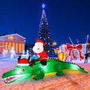 Shappy 6ft Christmas Inflatable Crocodile Santa Lighted LED Yard Decor — 1