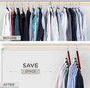 MORALVE Space Saving Hangers for Closet – 4 Pack European Beechwood 6-Tier Shirt Organizer with 360° Swivel Hook – Collapsible Clothes Hanger for Closet Organization (Hangers Not Included) — 3